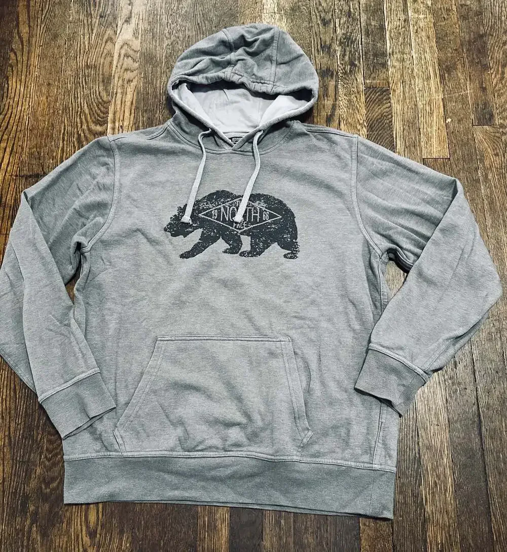 The North Face Bear On The Move Pullover Hoodie Gray Men's Size Large